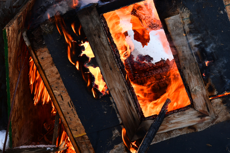 Large Fire Backgroundの写真素材