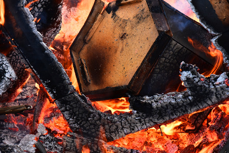 Large Fire Backgroundの写真素材