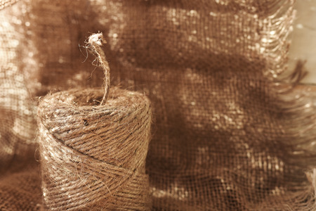 Craft Twine and Burlap Fabricの写真素材