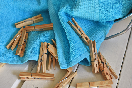 Old Fashioned Laundry Pinsの写真素材