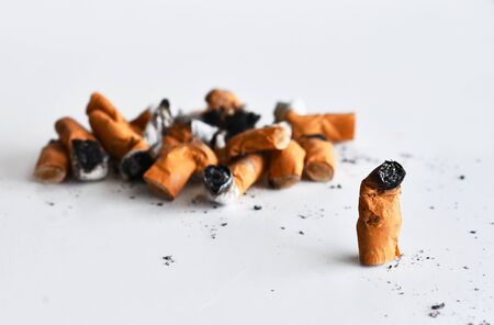 Cigarette Butts Close Upの写真素材
