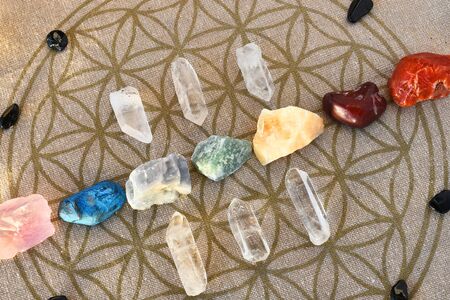Chakra Balancing Crystals Close Upの写真素材