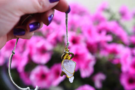 Homemade Amethyst Pendulumの写真素材