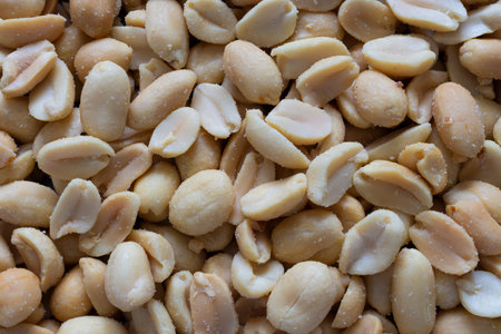 Peanuts background. Healthy food concept. Close up of peanuts.