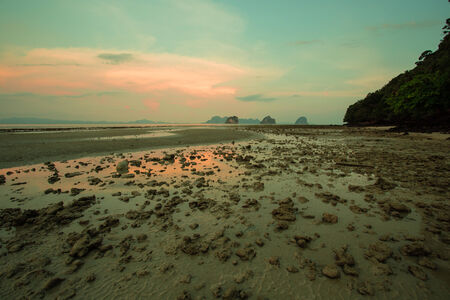 sunset on seaの写真素材