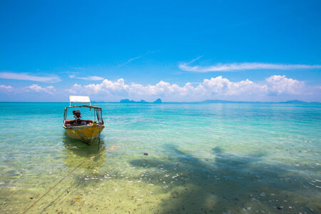 Shadows on the beach  Khai island,trang, krabi Thailandの写真素材