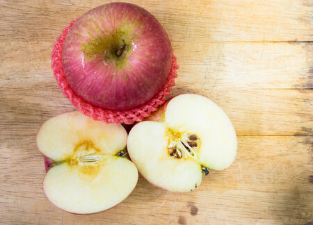 fresh red applesの写真素材