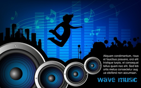 Abstract background with speaker and music barのイラスト素材