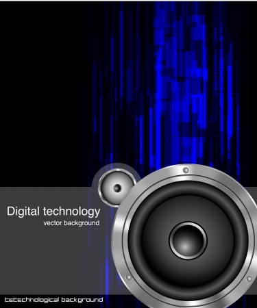 Abstract digital technology lines with acoustic speakersのイラスト素材