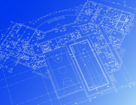 Architectural background  Part of architectural project, architectural plan, technical project, drawing technical letters, architect at work, Architecture planning on paper, construction planのイラスト素材