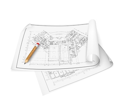 Architectural background  Part of architectural project, architectural plan, technical project, drawing technical letters, architect at work, Architecture planning on paper, construction planのイラスト素材