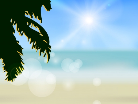 Hawaii beach  illustration of the tropical beachのイラスト素材