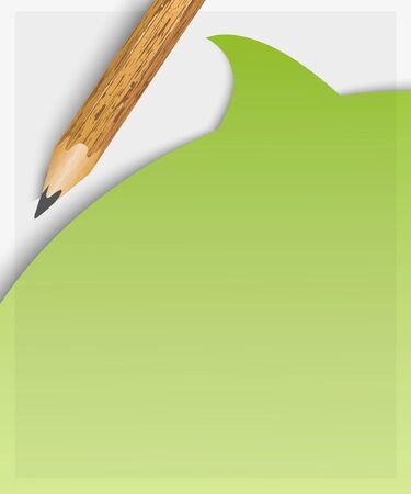 wooden Pencil with speech bubble vector backgroundのイラスト素材