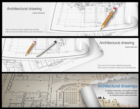 Architectural background  Part of architectural project, architectural plan, technical project, drawing technical letters, architect at work, Architecture planning on paper, construction plan  bannersのイラスト素材
