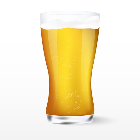 Beer  A glass of beer on white background のイラスト素材