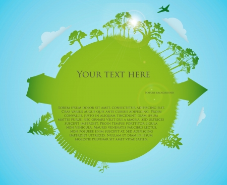 Green Speech Bubble with globeのイラスト素材