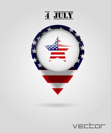Red Map Markers  4 July Themeのイラスト素材