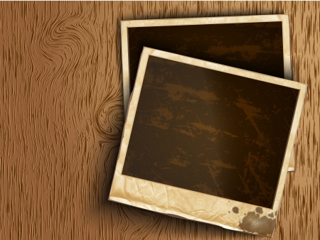 old photos from rubbing on a wooden backgroundのイラスト素材
