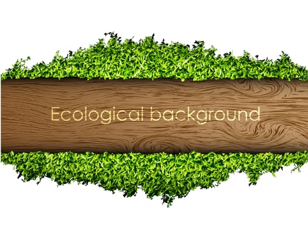 environmental background of the banner of grass and treeのイラスト素材