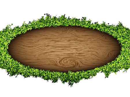environmental background of the banner of grass and treeのイラスト素材