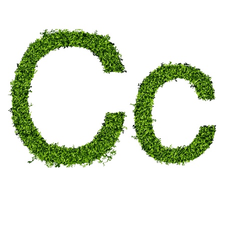Isolated grass alphabet on white background  vector illustrationのイラスト素材