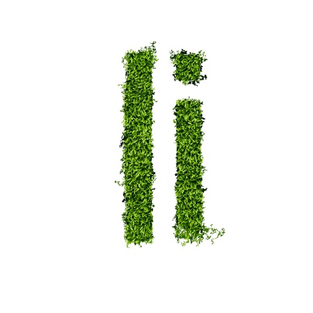 Isolated grass alphabet on white background  vector illustrationのイラスト素材