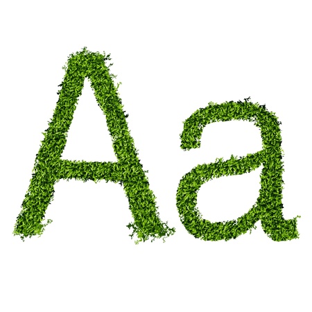 Isolated grass alphabet on white background  vector illustrationのイラスト素材