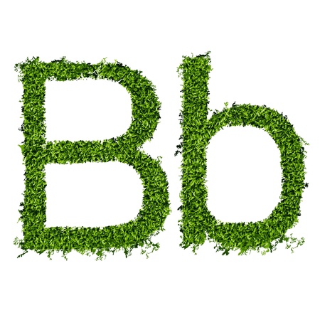Isolated grass alphabet on white background  vector illustrationのイラスト素材
