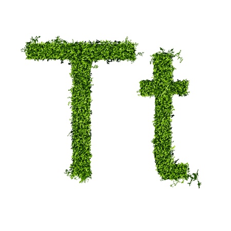 Isolated grass alphabet on white background  vector illustrationのイラスト素材