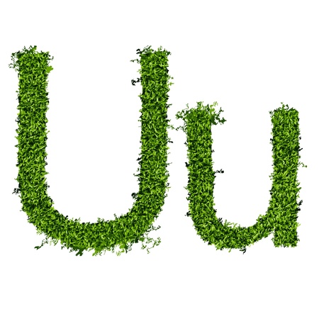 Isolated grass alphabet on white background  vector illustrationのイラスト素材