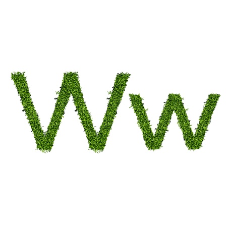 Isolated grass alphabet on white background  vector illustrationのイラスト素材