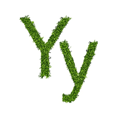 Isolated grass alphabet on white background  vector illustrationのイラスト素材