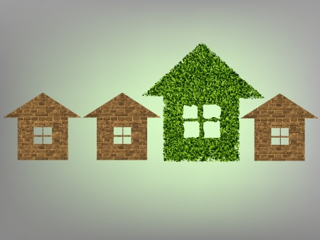 Modern eco house standing out from the crowdのイラスト素材