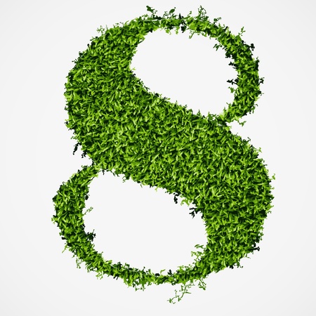 Number eight grass texture  Vector illustrationのイラスト素材