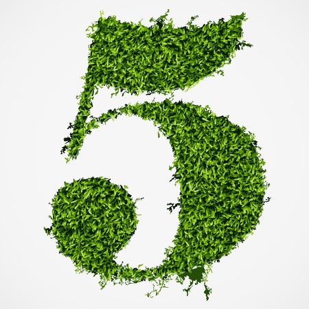 Number five grass texture  Vector illustrationのイラスト素材