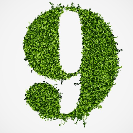 Number nine grass texture  Vector illustrationのイラスト素材