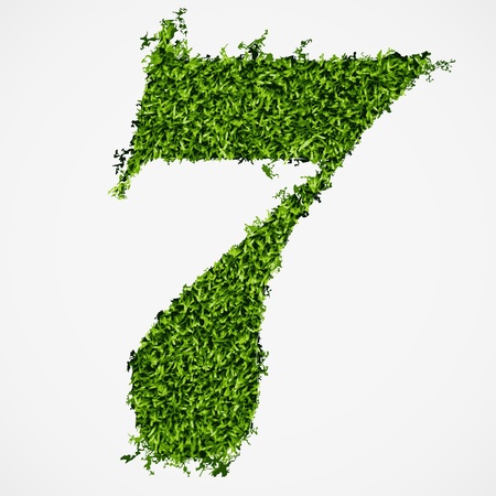 Number seven grass texture  Vector illustrationのイラスト素材