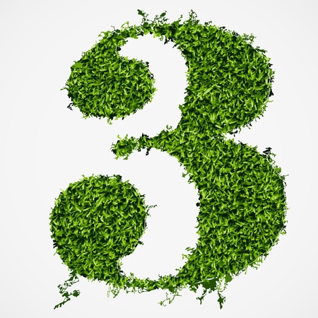 Number three grass texture  Vector illustrationのイラスト素材