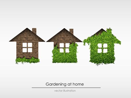 the process of gardening at home  concept of ecology  vector illustrationのイラスト素材