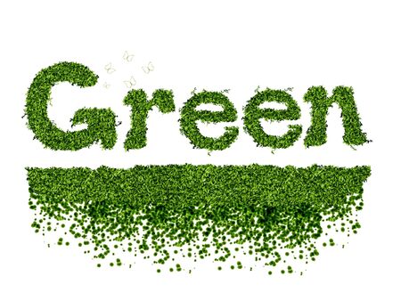 the word - green, written in grassのイラスト素材