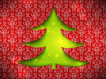 Christmas tree on vintage wallのイラスト素材