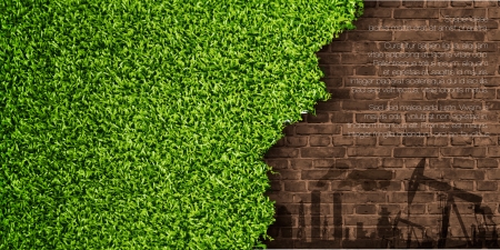 ecological concept grass with brickのイラスト素材