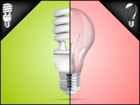 energy saving light bulb in infographicのイラスト素材