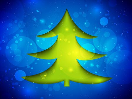 Paper Christmas card with a Christmas treeのイラスト素材