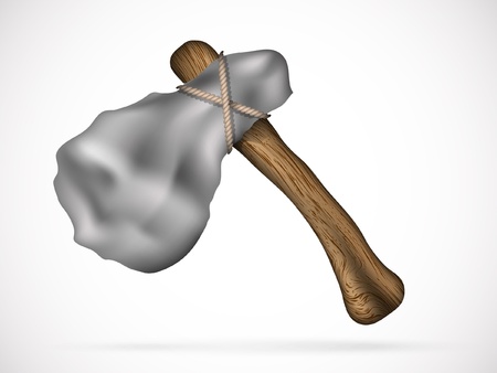 ancient tool of the Stone Age ax, hammerのイラスト素材
