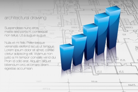 3d business graph in the drawingsのイラスト素材