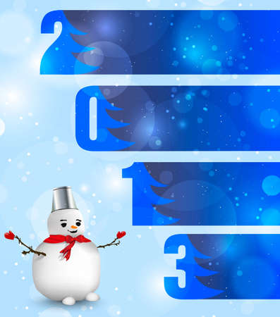 Blue and white Happy New Year 2013のイラスト素材