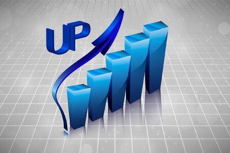 3d business graph in the drawingsのイラスト素材