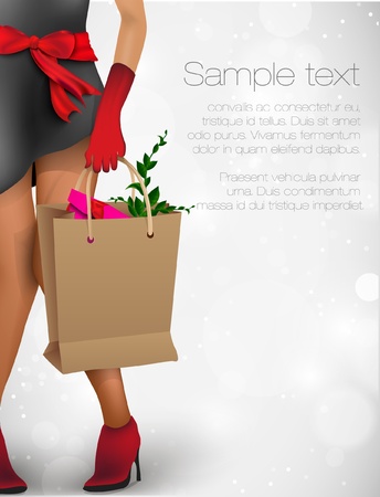 girl with shopping bags  stock salesのイラスト素材