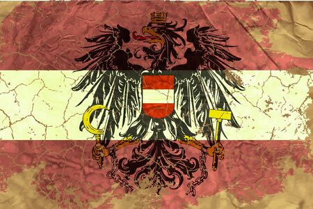 Vintage Austrian flagのイラスト素材